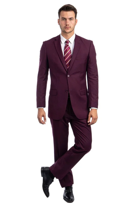 Sleek Tops Solid Two Piece Men's Suit - LAM202SA