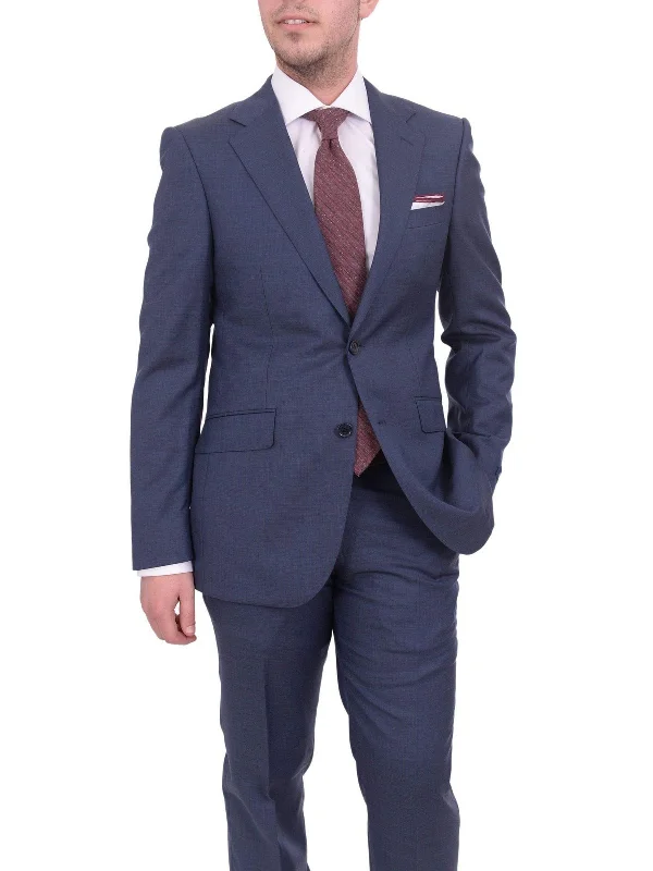 Premium Wardrobe Mens Napoli Classic Fit Blue Half Canvassed Italian Marzotto Wool 2 Button Suit Premium Wardrobe Mens Napoli Classic Fit Blue Half Canvassed Italian Marzotto Wool 2 Button Suit