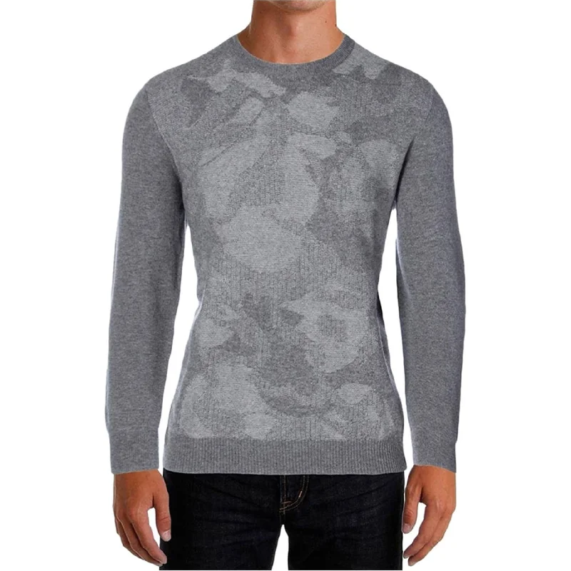 Comfortable Fits Calvin Klein Mens Long Sleeve Pullover Sweater, Grey, Large