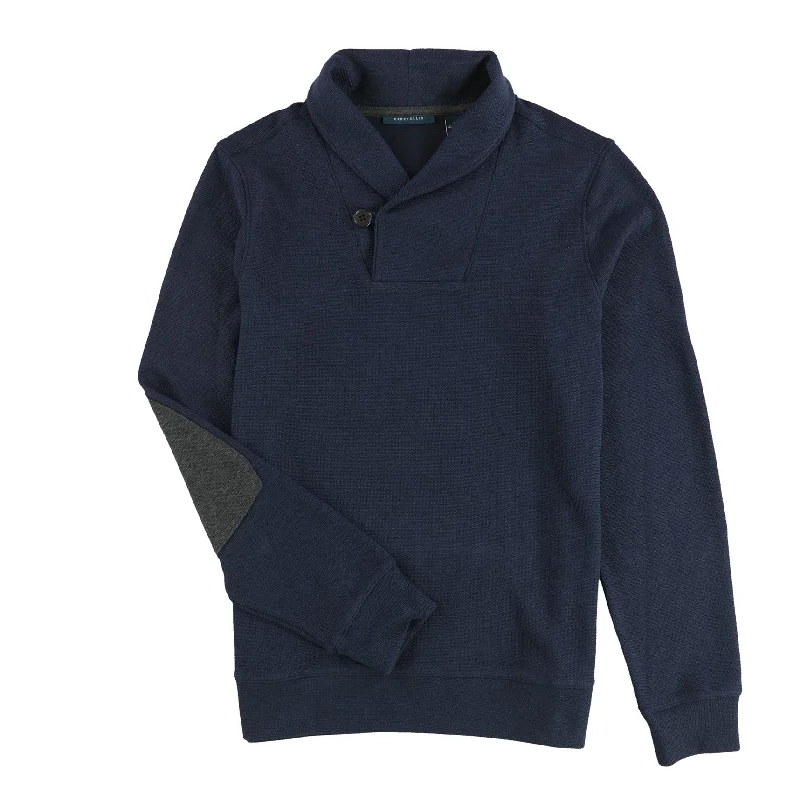 Minimal Apparel Perry Ellis Mens Lightweight Textured Pullover Sweater, Blue, Small