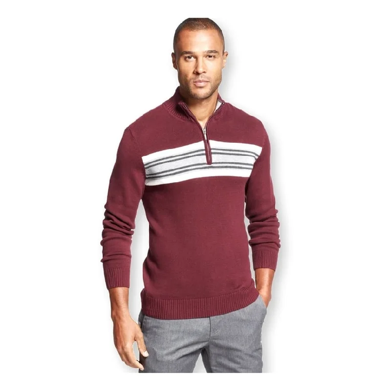 Relaxed T-shirts John Ashford Mens Chest Stripe Pullover Sweater, Red, Big 2X