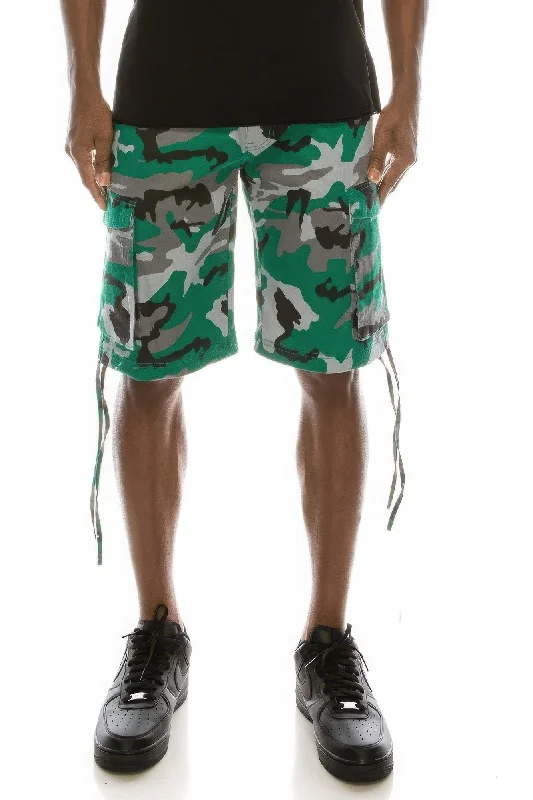 Trendy Pants Men's Camo Belted Cargo Shorts