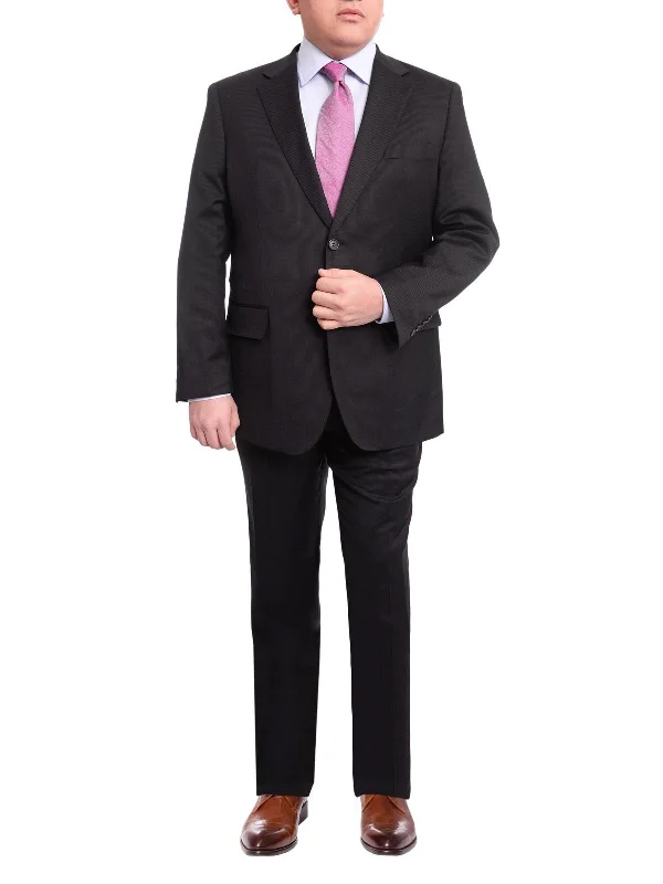 Layered Outfits Men's Arthur Black Executive Portly Fit Black Pinstriped 2 Button Wool Suit Layered Outfits Men's Arthur Black Executive Portly Fit Black Pinstriped 2 Button Wool Suit