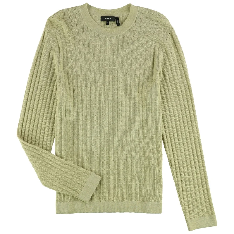 Easygoing Wardrobe Theory Mens 100% Wool Pullover Sweater, Beige, Large