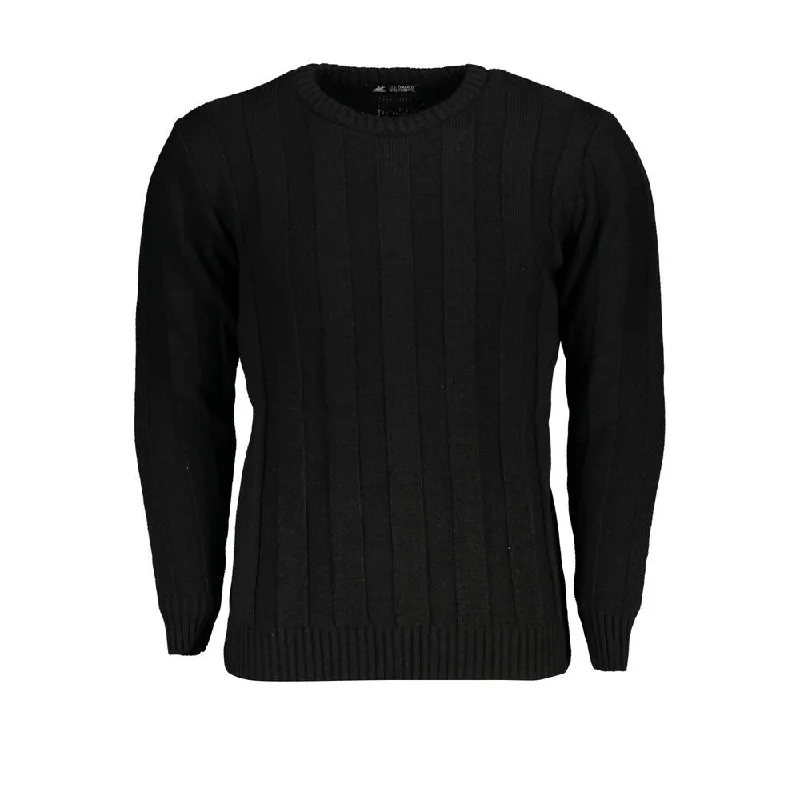 Denim Looks U.S. Grand Polo Black Fabric Men's Sweater
