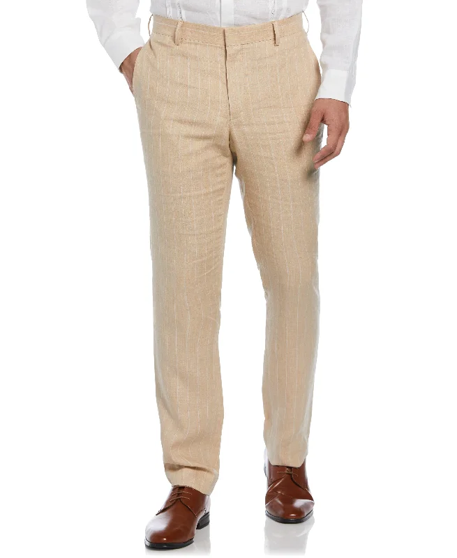 Fall Fashion Pinstripe Linen Pant