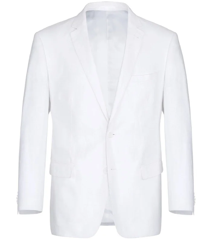 Everyday Apparel (38L, 44R, 46L) Regular Fit 2 Piece White Linen Suit