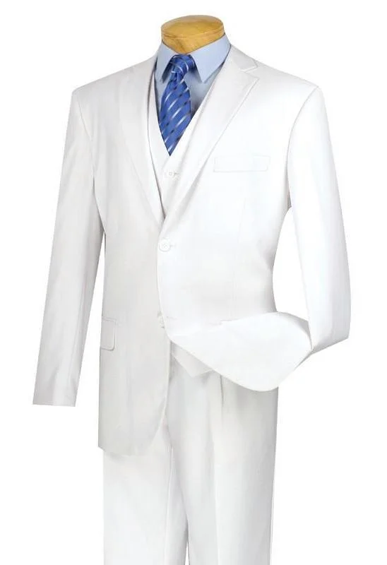 Easygoing Wardrobe (38R, 44S, 46XL, 48XL, 52XL) Regular Fit 3 Piece White Suit