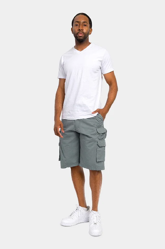 Smart Pants Essential Solid Relaxed Fit Chino Cargo Shorts