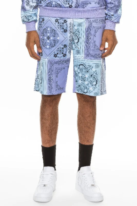 Comfy Pants Mens Paisley Bandana Print Shorts