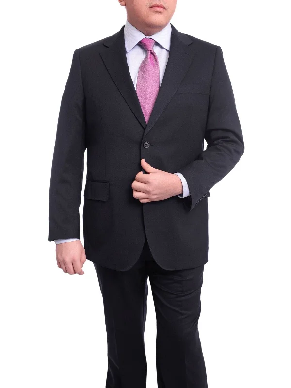 Relaxed T-shirts Men's Arthur Black Executive Portly Fit Solid Navy Blue Two Button Wool Suit Relaxed T-shirts Men's Arthur Black Executive Portly Fit Solid Navy Blue Two Button Wool Suit