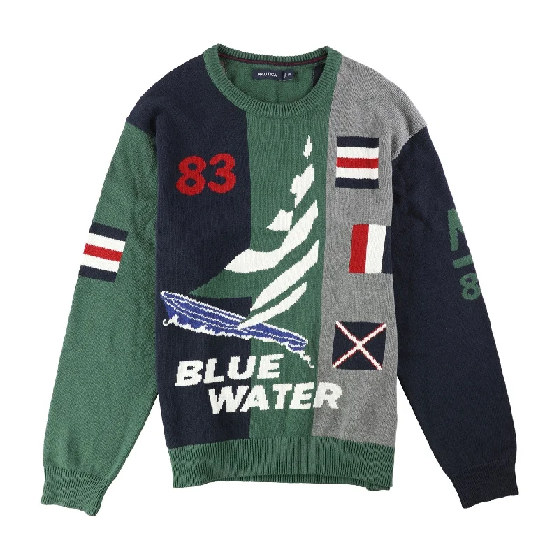 Urban Jackets Nautica Mens Blue Water Pullover Sweater