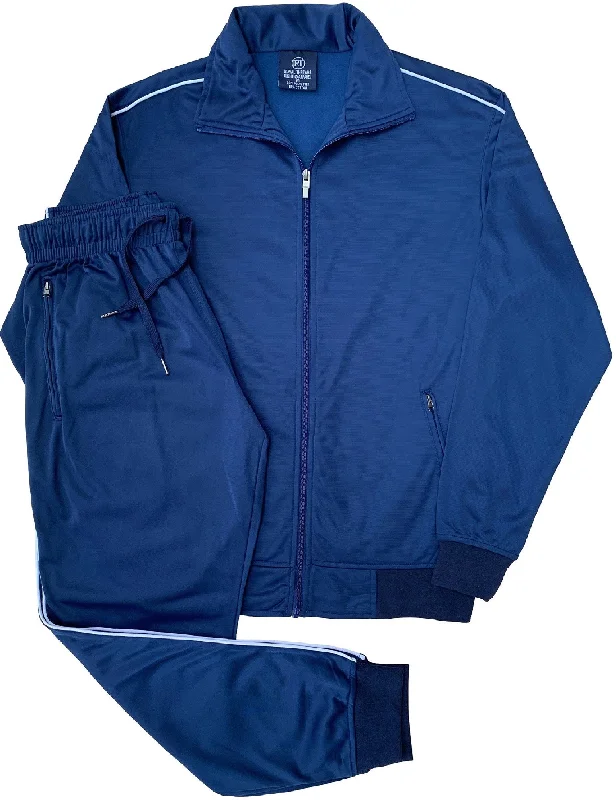Basic Essentials Men 2-piece Classic Jogger Tracksuit Track Jacket & Trackpants Solid Plain Outfit