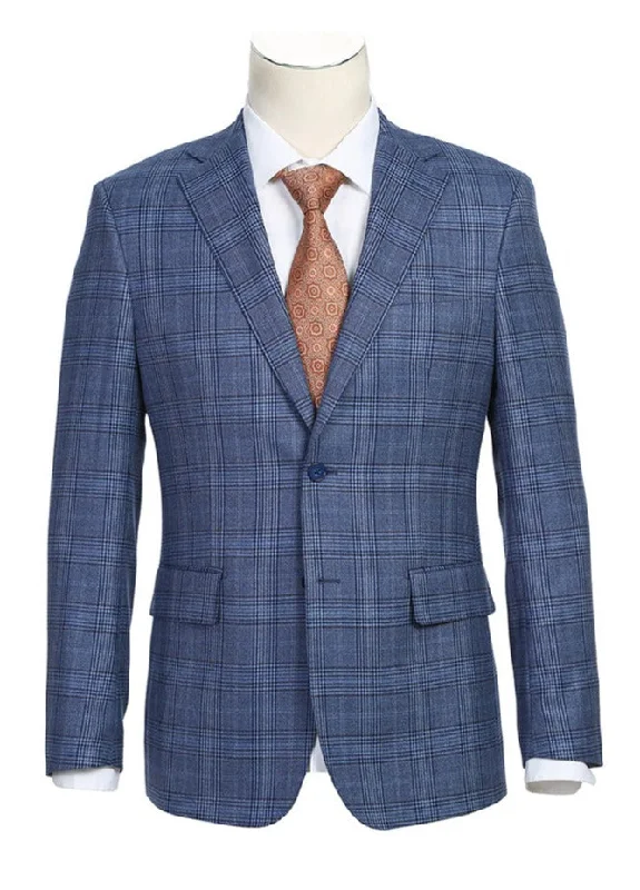 Trendy Apparel English Laundry 2-Piece Pale Denim Glen Check Slim Fit Suit Wool Blend Trendy Apparel English Laundry 2-Piece Pale Denim Glen Check Slim Fit Suit Wool Blend