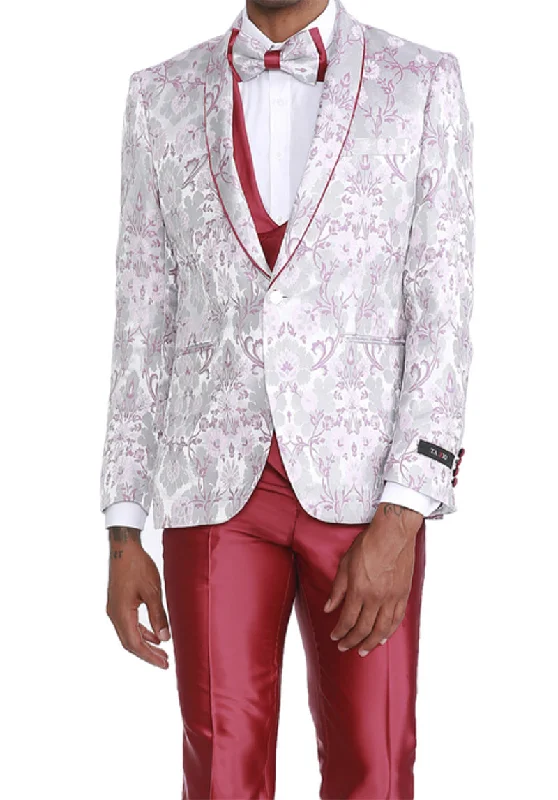 Athletic Gear (36R, 50R) Slim Fit 3 Piece Pink Tuxedo