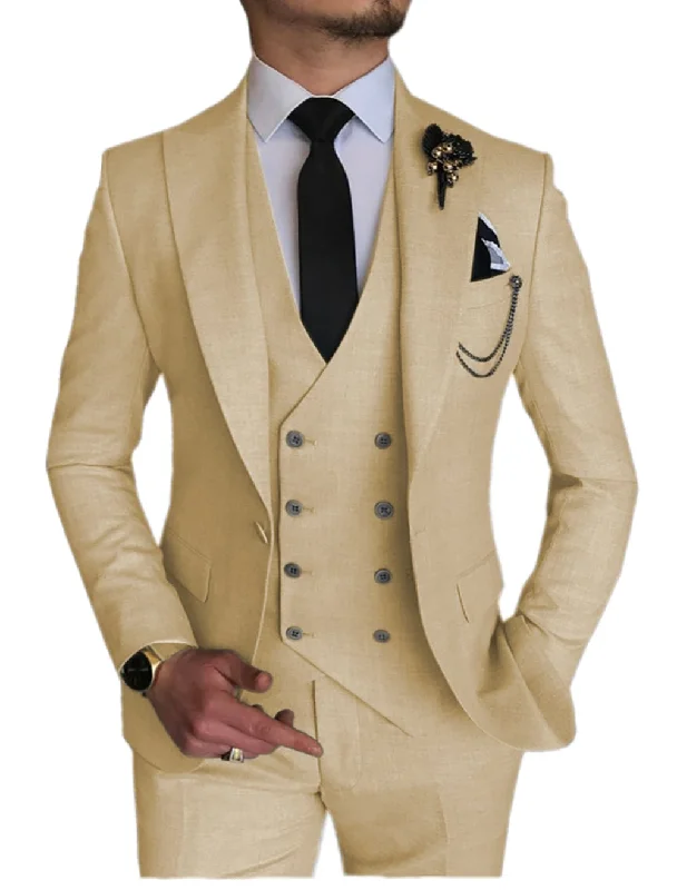 Premium T-shirts 3 Piece Mens Suit Double Breasted Prom Peak Lapel Suit (Blazer + Vest + Pants) Premium T-shirts 3 Piece Mens Suit Double Breasted Prom Peak Lapel Suit (Blazer + Vest + Pants)