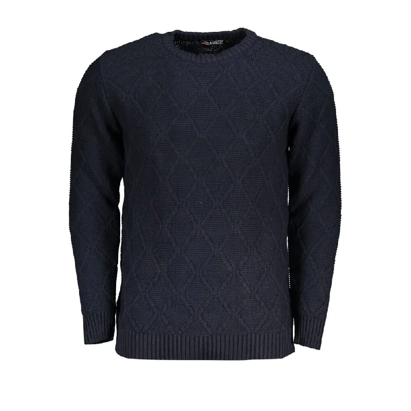 Trendy Shoes U.S. Grand Polo Blue Fabric Men's Sweater