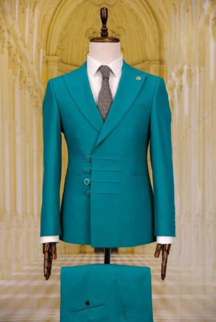 Smart Tops Green 3 Piece Suit For Men