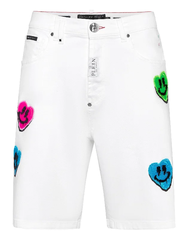 Lightweight Fabrics Denim Shorts Formentera Fit Smile Graffiti