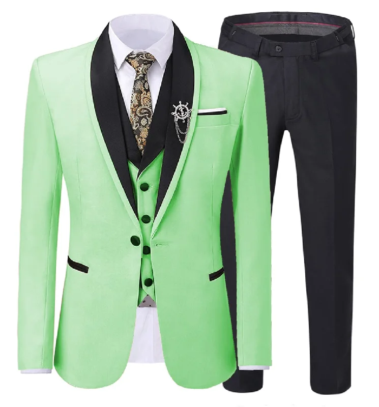 Relaxed Fit Clothing Men's 3 Pieces Formal Suit Flat Notch Lapel Tuxedos (Blazer+vest+Pants) Relaxed Fit Clothing Men's 3 Pieces Formal Suit Flat Notch Lapel Tuxedos (Blazer+vest+Pants)