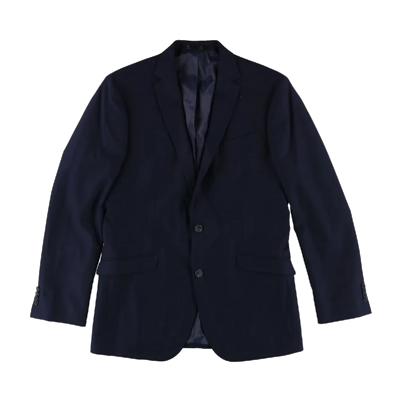 Travel Wear Kenneth Cole Mens LS Two Button Blazer Jacket, Blue, 40 Long