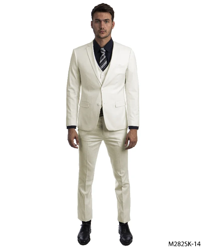 Relaxed Jackets 3 Piece Men's Solid Slim Fit Suit - LA282SKA