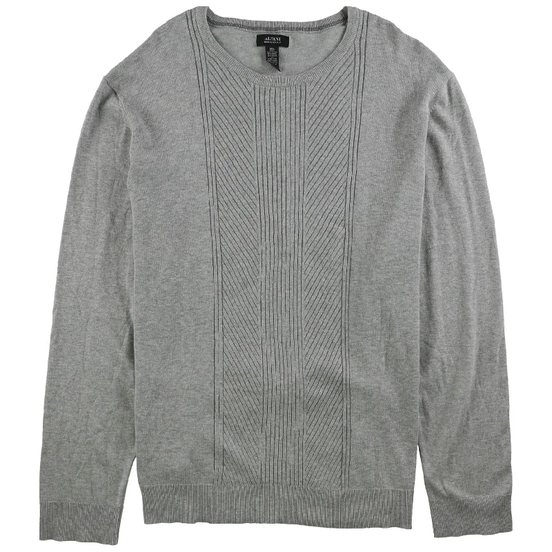 Premium T-shirts Alfani Mens Texture Knit Sweater, Grey, XX-Large
