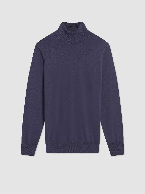 Smart Pants Signature Knitted Roll Neck Sweater - Ink