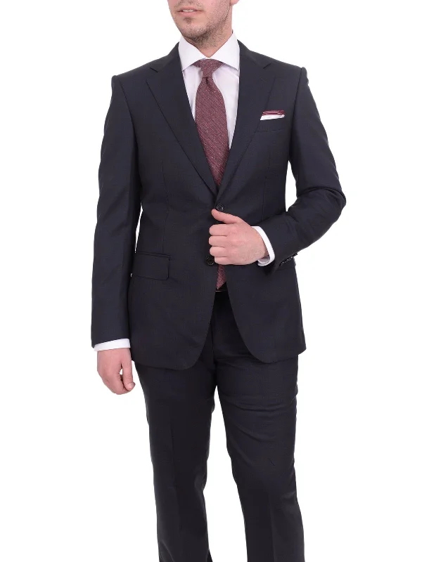 Stylish Jackets Mens Napoli Slim Fit Solid Navy Blue Half Canvassed Marzotto Wool Suit Stylish Jackets Mens Napoli Slim Fit Solid Navy Blue Half Canvassed Marzotto Wool Suit