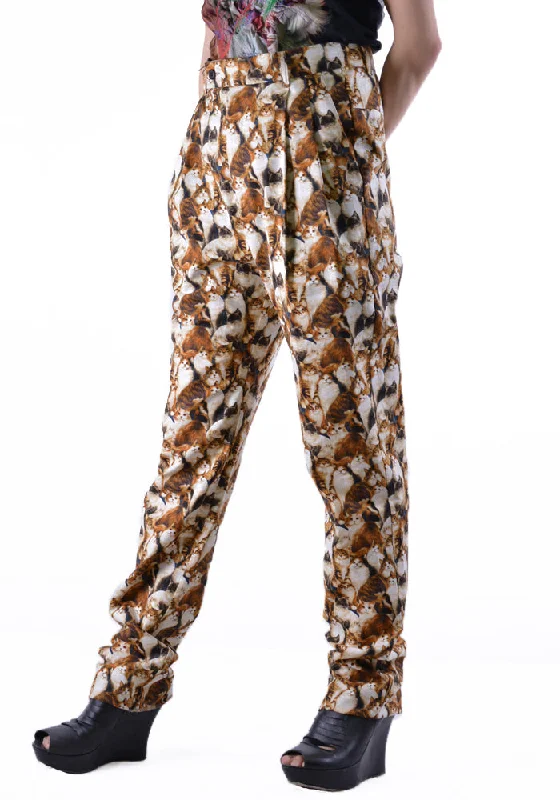 Smart Pants BLESS N°67 3069 C5166 LONG PLEATS TROUSERS ANIMAL WISH