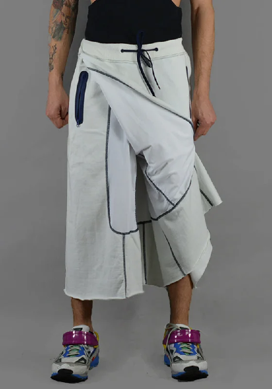 Smart Casual Wear FUMITO GANRYU FU1-PA-02 WIDE SWEATPANTS INDIGO BLEACH