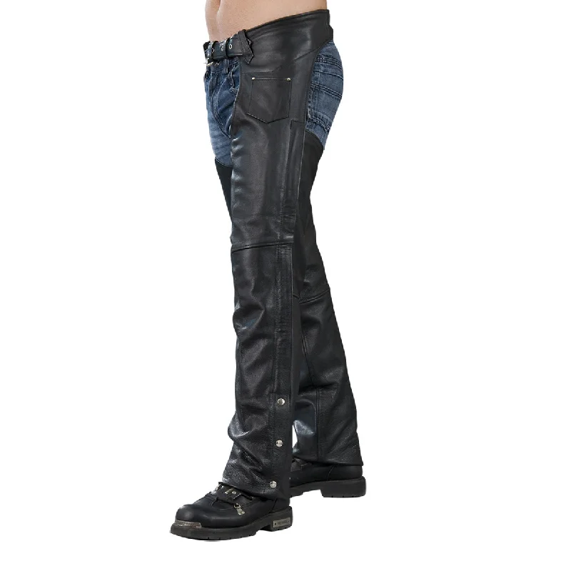 Modern Clothing Genuine Leather XS1115 Men’s Classic Black Leather Chaps