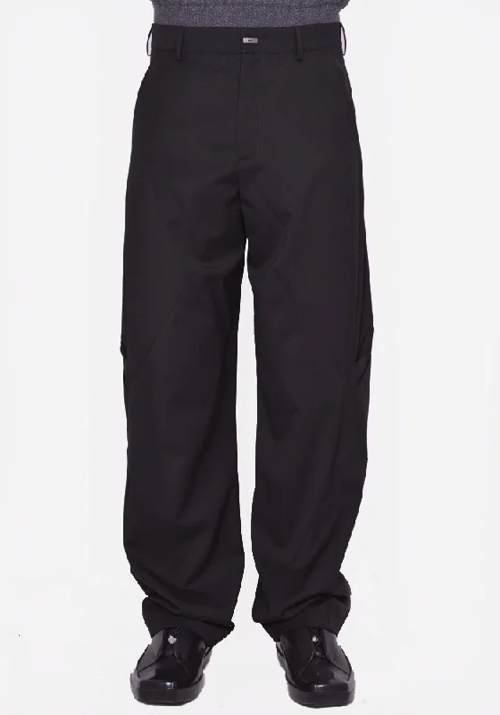 Comfort Clothes KIKO KOSTADINOV MEN KKSS24T07-28 MELSAS DARTED TROUSERS CROE BLACK Comfort Clothes KIKO KOSTADINOV MEN KKSS24T07-28 MELSAS DARTED TROUSERS CROE BLACK