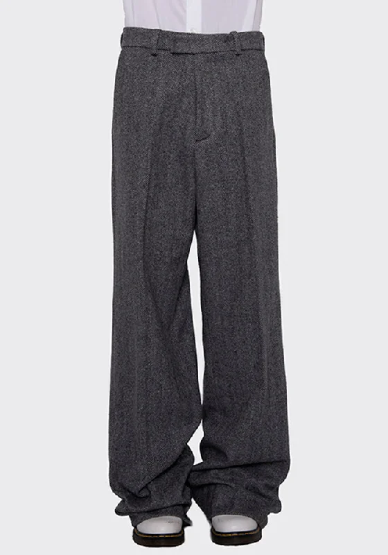 Athletic Outfits MANS AW22-TR03-008 HIDDEN PANTS TWEED GREY