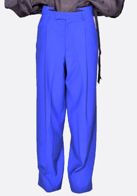 Classic Designs MARINA YEE 0021-557 WIDE-LEGGED PLEATED TROUSERS KLEIN BLUE