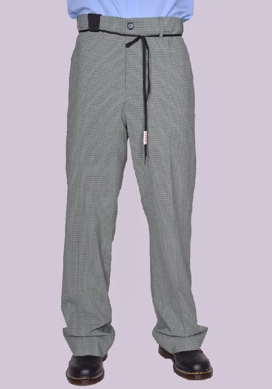 Winter Outfits MARNI PUMU0214QU CHECKED STRETCH WOOL TROUSERS PALE MINT