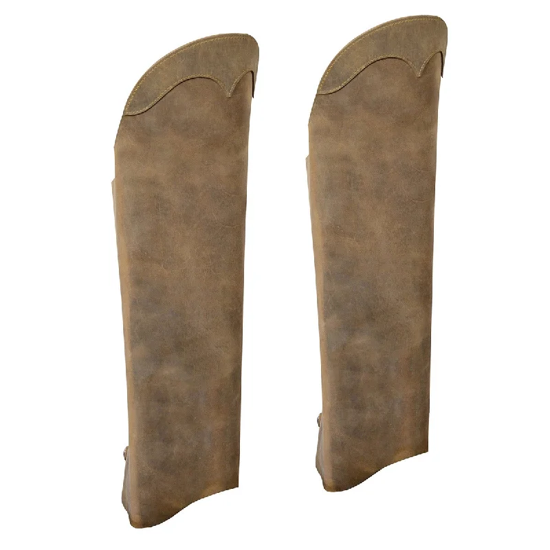 Chic Outfits Milwaukee Leather MLM5555 Unisex Distress Brown Leather Half Motorccyle Riding Chaps with Back Zipper Chic Outfits Milwaukee Leather MLM5555 Unisex Distress Brown Leather Half Motorccyle Riding Chaps with Back Zipper
