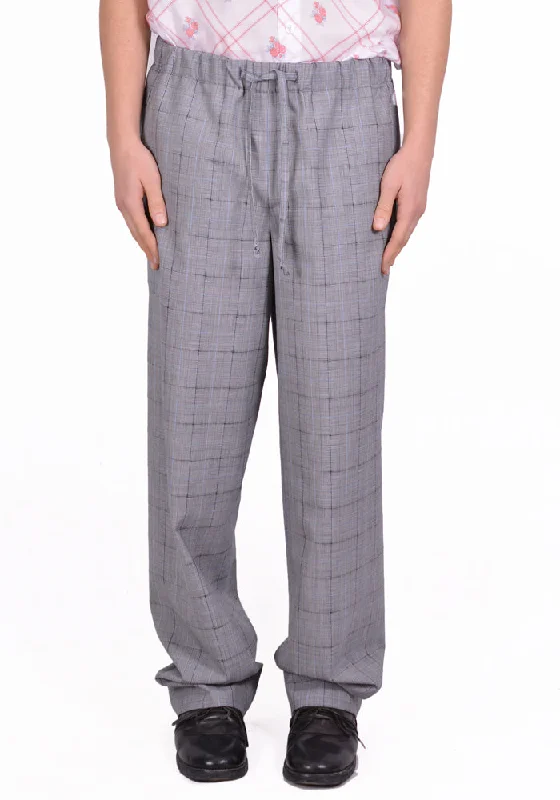 Trendy Sweaters OVERCOAT S20P03-NKSC DRAWSTRING WIDE LEG TROUSER GLEN CHECK