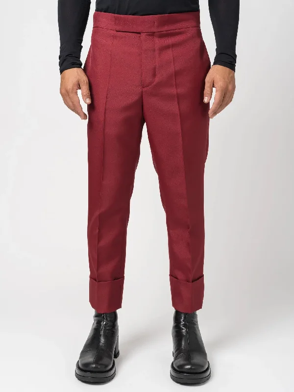 All-Day Wear Natté Filo Doppio Bordeaux Trousers