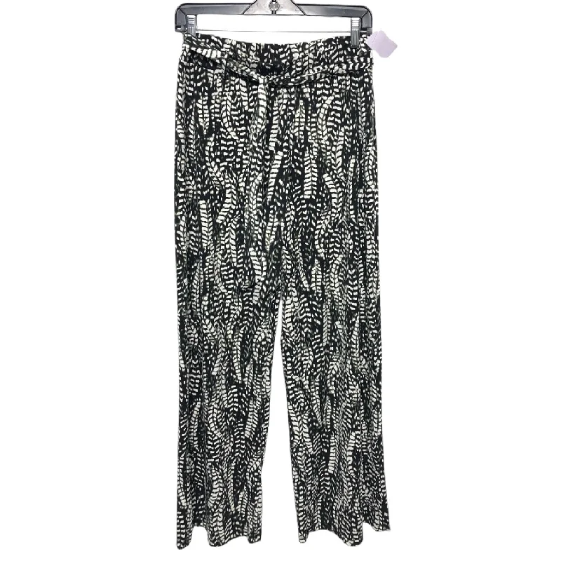 Winter Outfits Pants Cropped By Joan Vass In Black & Cream, Size: M