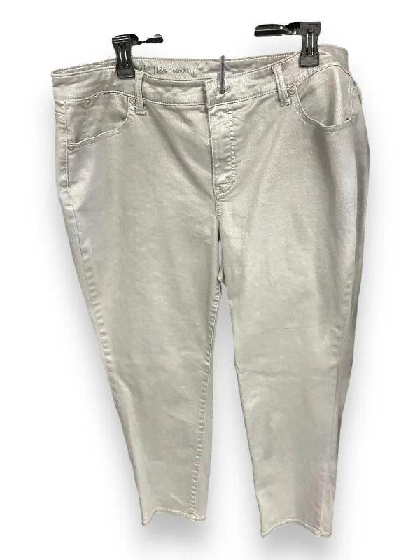 Lightweight Jackets Pants Other By Talbots In Silver, Size: 18
