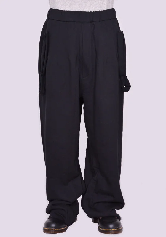 Sleek Tops RANDOM IDENTITIES JS-18-22 FBJC0003 WIDE SWEATPANTS BLACK