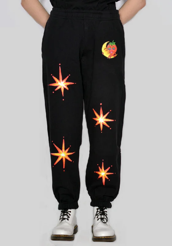 Street Style Tops SKY HIGH FARM SHF03P032 UNISEX ALLY BO FIREWORK SWEATPANTS BLACK