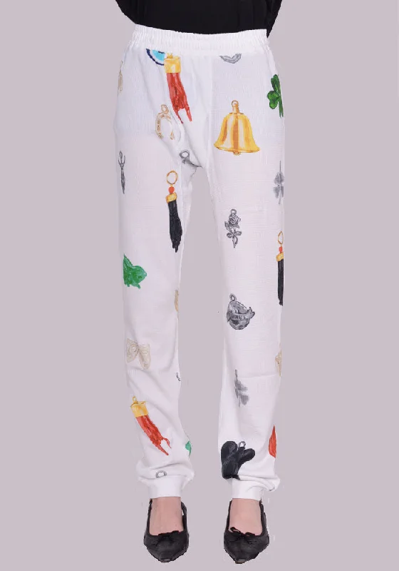 Stylish Suits SKY HIGH FARM SHF04UW15-1 UNISEX CHARM WAFFLE LONGJOHNS PANTS WHITE/MULTI Stylish Suits SKY HIGH FARM SHF04UW15-1 UNISEX CHARM WAFFLE LONGJOHNS PANTS WHITE/MULTI