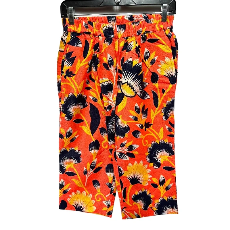 Fashionable Wear Floral Linen Culottes Crop Pants  By J. Crew Collection Size: 2