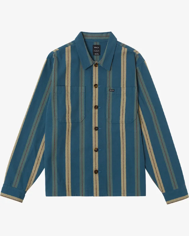 Smart Pants Americana Overshirt Long Sleeve Top - Duck Blue
