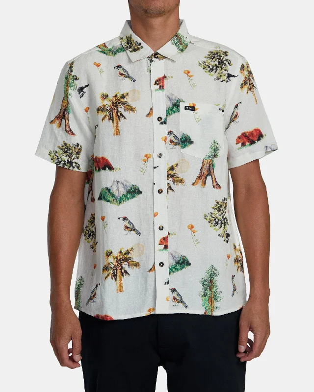 Smart Casual Wear Artifacts Short Sleeve Shirt - Vanilla