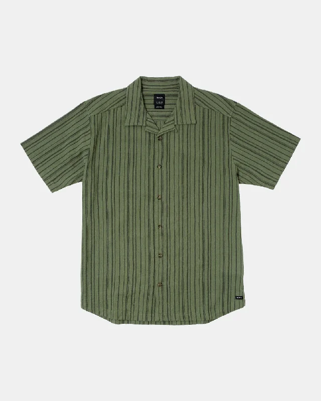 Versatile Wear Beat Stripe Short Sleeve Shirt - Agave