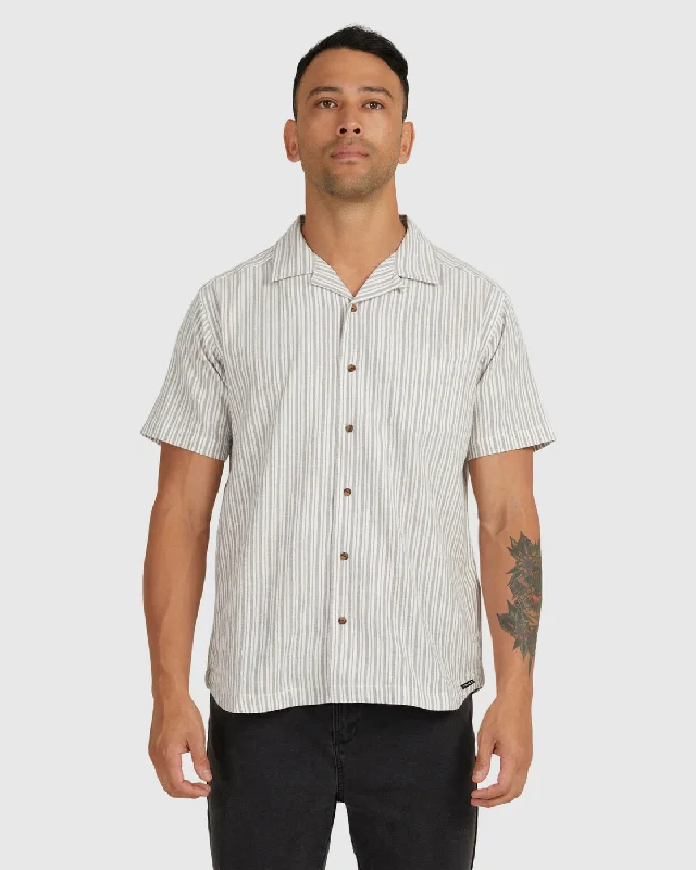 Relaxed T-shirts Beat Stripe Short Sleeve Shirt - Mushroom