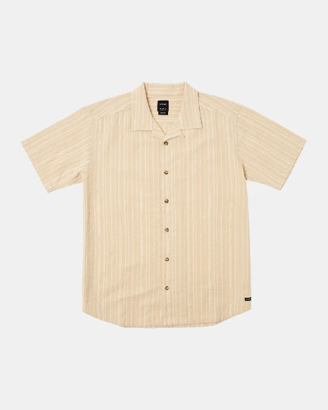 Sporty Designs Beat Stripe Short Sleeve Shirt - Stone